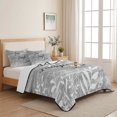 thumbnail image 5 of Quilts King Size, Grey Ombre Botanical Soft Comforter Bedding Set for Bed, Farmhouse Shabby Vintage Leaves Lightweight Quilted Bedspread with Pillow Cover(2 Pieces) for All Season, 96x106 Inch, 5 of 9