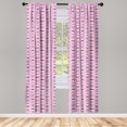 thumbnail image 4 of Ambesonne Ferret Window Curtains, Animal with Glasses Scarf, Each 28" W x 63" L, Pale Pink Fuchsia, 4 of 4