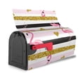 thumbnail image 3 of Daiia Gold Glittering Hearts and Flamingos Mailbox Cover , Magnetic Welcome Mailbox Wraps Post Letter Box Cover for Garden Yard Home Decor-25.5x21 in, 3 of 9