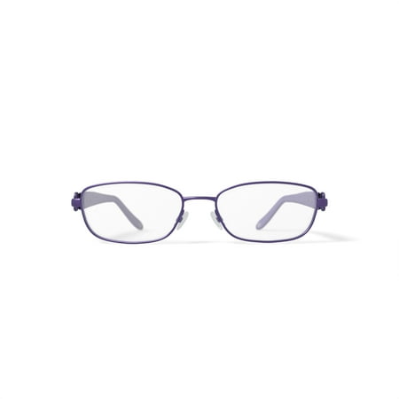 Rose Women's AR09 Rectangular Prescription Eyeglasses with Case, Purple