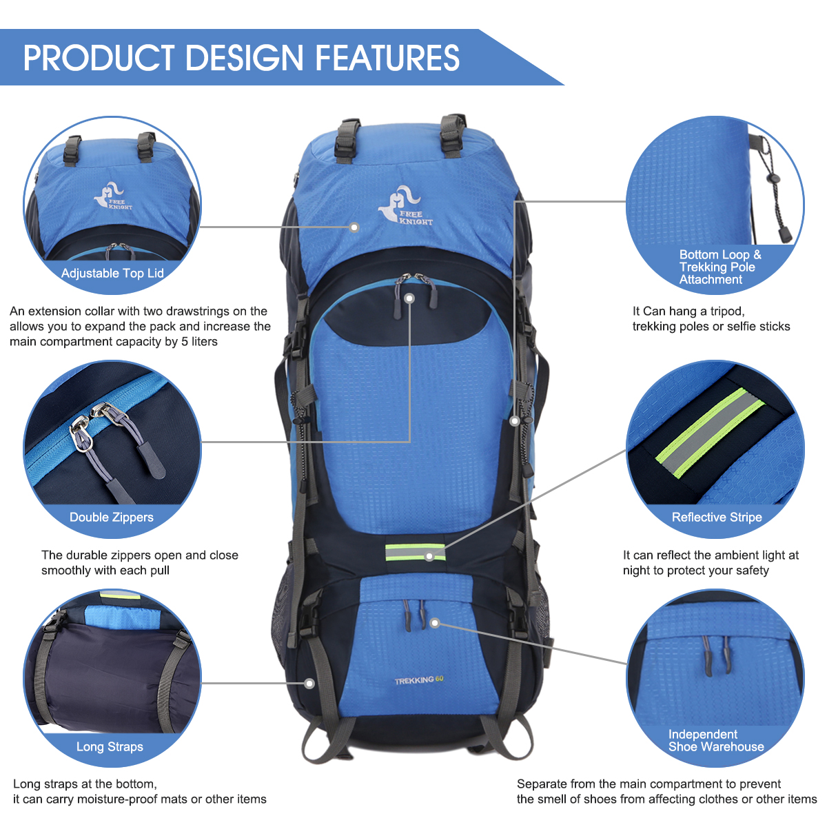 hiking pole backpack attachment