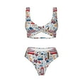 thumbnail image 5 of Honeii London Symbols1 Print Women’s Bikini Set,Two Piece Swimsuit Bathing Suits,Stylish High Elasticity Swimwear for Beach and Pool, 5 of 7