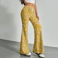thumbnail image 4 of Women's Fashion Loose Drawstring Waist Floral Print Casual Sports Flared Pants, Elastic Joggers Sweatpants, Stylish Yoga Pants for Women,Orange,M, 4 of 8