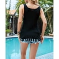 thumbnail image 5 of Womens Summer Knit Sweater Tank Tops Round Neck Crochet Hollow Out Sleeveless Casual Crop Shirt Black XL, 5 of 9