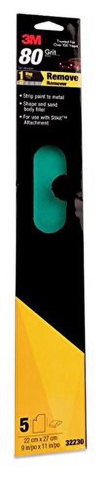 3m Green Corps File Sheets, 32230, 80 Grit, 2 3/4 In X 16 1/2 In
