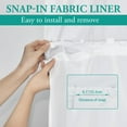 thumbnail image 5 of Bevtee No Hook Fabric Shower Curtain with Snap in Liner, Waterproof Grey White Striped Bathroom Curtains, Mesh Window, 71"X74", 5 of 6