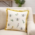 thumbnail image 2 of 18" x 18" Square Embroidered Bumble Bee & Floral Pillow, 2 of 5