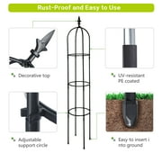 JP OUTDOOR 64.2''H Rustproof Steel Garden Obelisk Trellis for Climbing Plants, Black