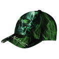 thumbnail image 4 of Lotusprinthandmade Personalized Name Skull On Fire Classic Baseball Cap One Size Multicolor, 4 of 7