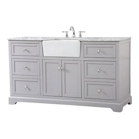 60 inch single bathroom vanity in grey
