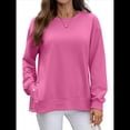 thumbnail image 3 of Sudadera Informal de Cuello Redondo para Mujer, Holgada, Suave y de Larga. Rosa Roja XL, 3 of 10