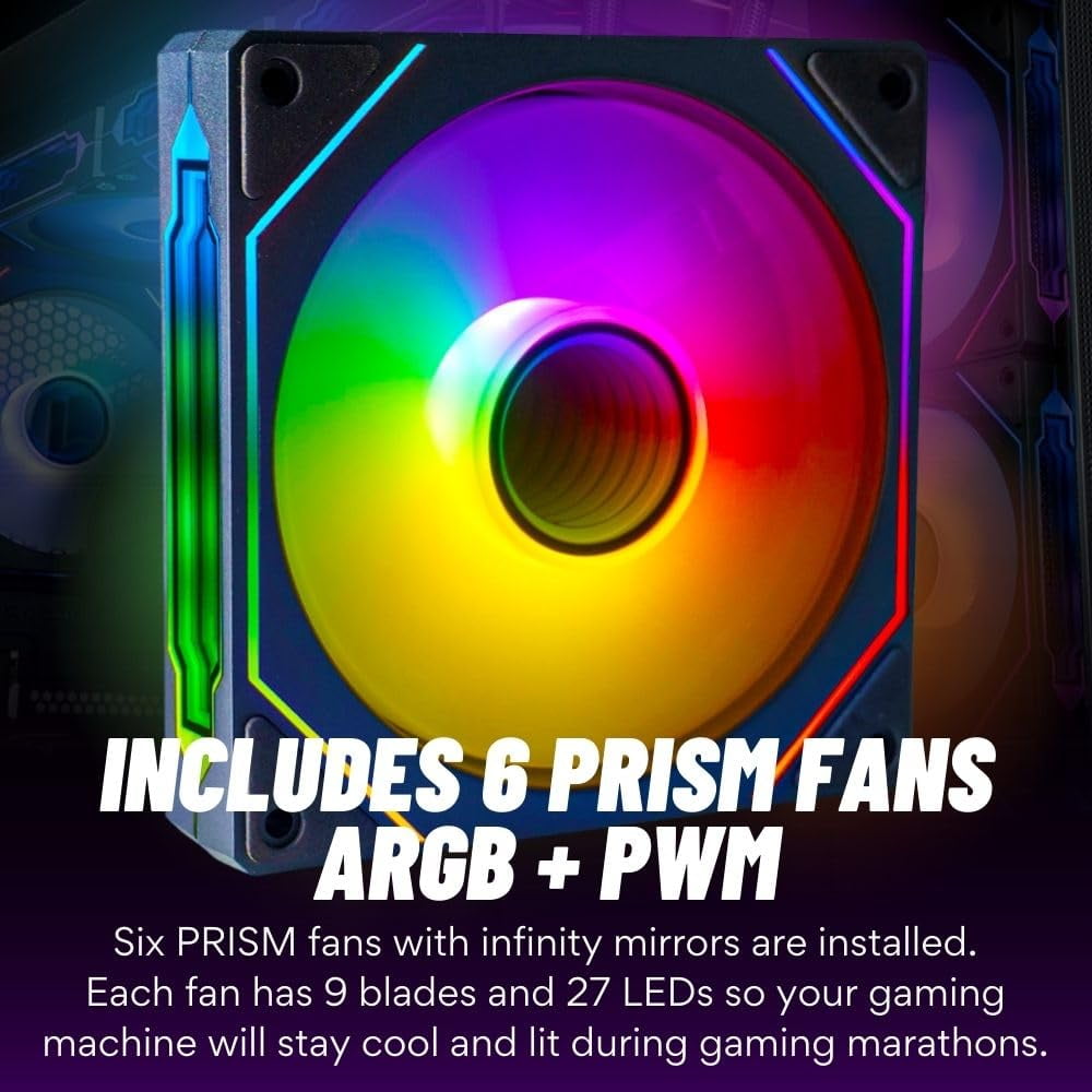 Stratos Micro Gaming Desktop PC - NVD GeForce RTX 5060 8GB, AMD Ryzen 7 5700X, 16GB DDR4 RAM, 512GB NVMe SSD, WiFi, Windows 11 Pro - RGB Gamer Computer