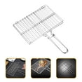 thumbnail image 2 of Stainless Grilling Basket Clip Style Grill Mesh Vegetable Grill Rack Meat Grill Rack, 2 of 5