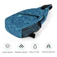 thumbnail image 5 of Full Print Chest Bag 8×15in Outer Large Bag On Both Sides Of Mesh Bag Inside Pocket Design Sponge Pad Shoulder Strap Animal Skin Print Style DarkTurquoise_4, 5 of 8