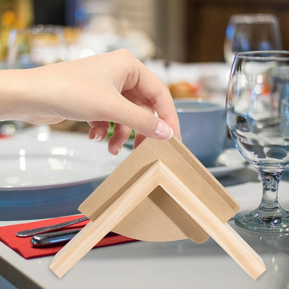 Worgeous Wooden Napkin Holder for Dining Table Standing Napkin Dispenser for Kitchen Decor Rustic Paper Storage Rack for Home and Restaurant