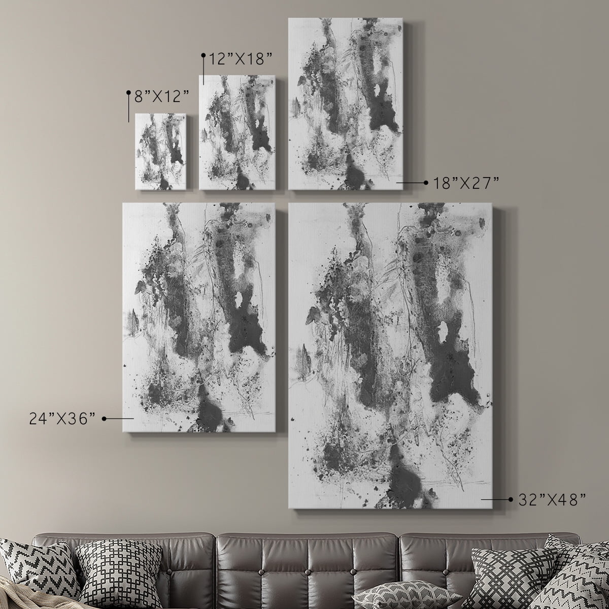 Graphite Abstract III Premium Gallery Wrapped Canvas - Ready to Hang