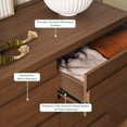 thumbnail image 3 of Walker Edison Contemporary Waterfall 6-Drawer Dresser, Medium Brown Oak, 3 of 14
