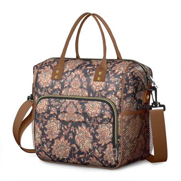 Sac à Lunch Tribal Élégant à Motif Cachemire – Compartiment Double Étanche et Parfait pour le Printemps et l'Été
