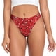 thumbnail image 1 of Fotbe Red Paisley Floral Tanga Sin Costuras para Mujer con Estampado – Panties Invisibles, Transpirables y Cómodos para Uso Diario-X-Small, 1 of 6