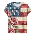 thumbnail image 4 of asdoklhq Fourth Of July Shirts for Women Oversized Tshirts Women's Casual and Fashionable Printed T-shirt with Round Neck and Short Sleeved Pink XL, 4 of 6