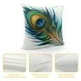 thumbnail image 4 of JRXY  Peacock Feather Throw Pillow Cover Black Cushion Cover for Nubuck Leather Sofa Chesterfield  Soft Decorative Pillowcase White, 4 of 5