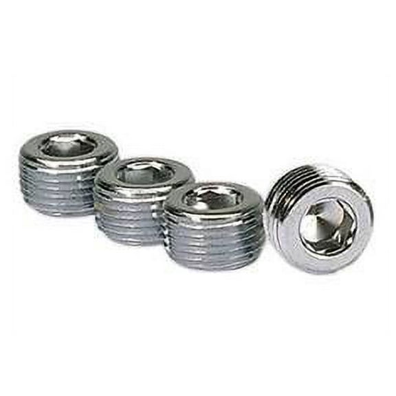 Moroso Performance Products 39152 3/8" NPT Chrome Pipe Plugs, 4 Count