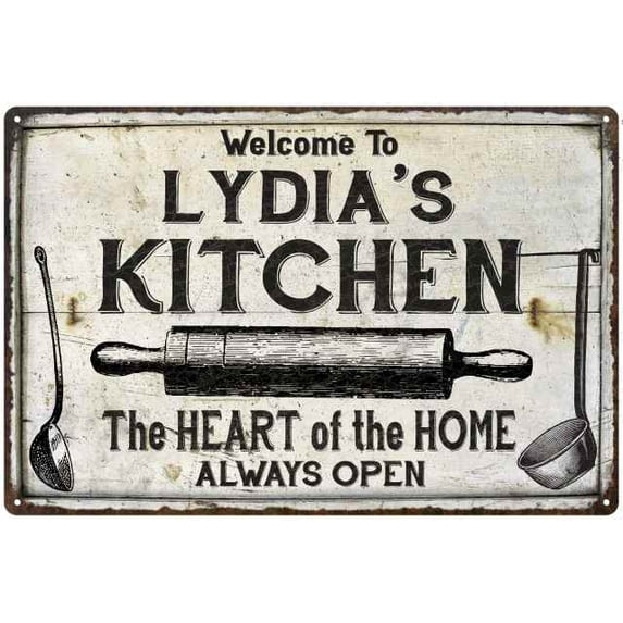LYDIA'S Kitchen Farmhouse Sign 16 x 24 Matte Finish Metal 116240033246