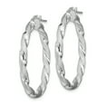 thumbnail image 2 of Primal Silver Sterling Silver Rhodium-plated Satin Twisted Hoop Earrings, 2 of 5