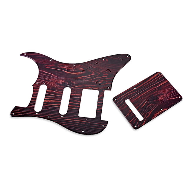 Greeniant Golpeador Placa ligera para rascar Patrón de grano de maciza Cubiertas para pastillas Perillas Interruptor Punta Tornillos para golpeador Accesorios para instrumentos musicales Greeniant OD022550-00