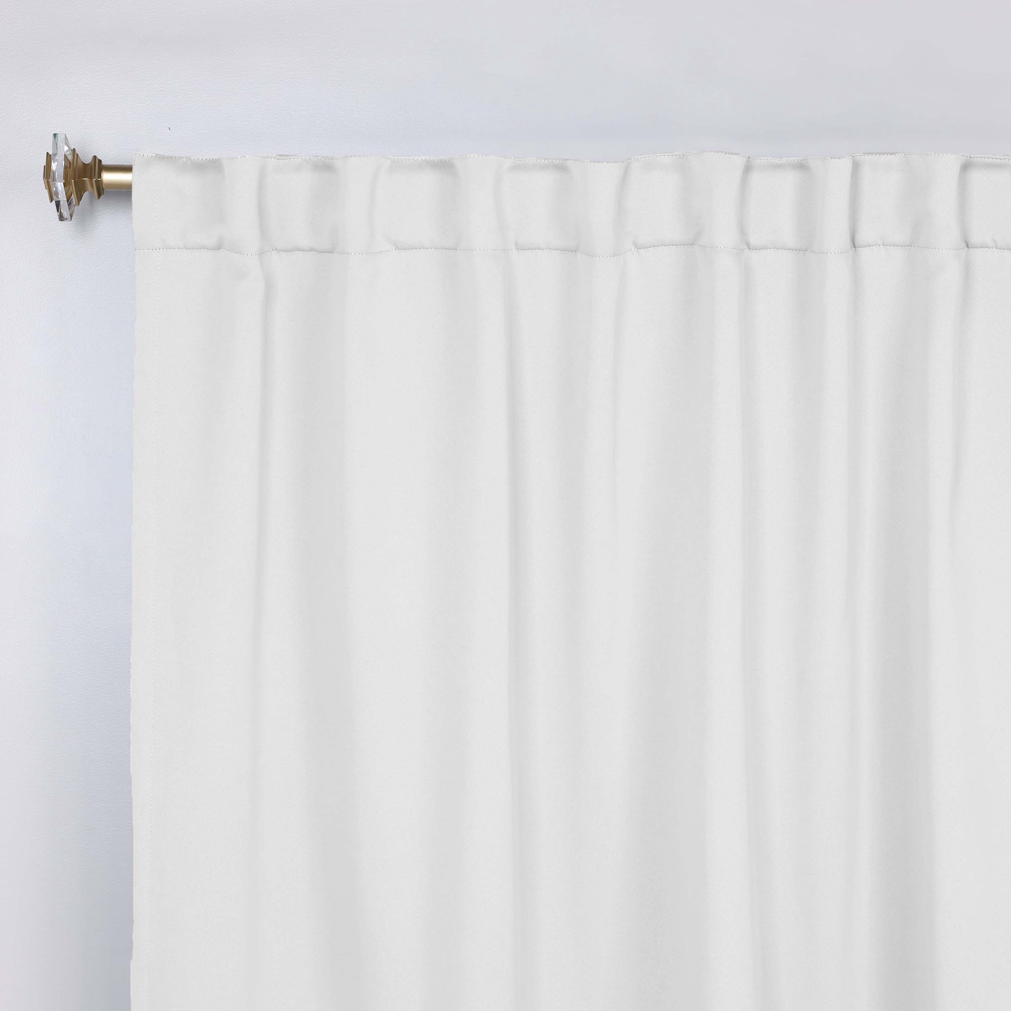 Superior Blackout Solid Light Filtering Back Tab Curtain Panel Set, 52" x 96", Snow White