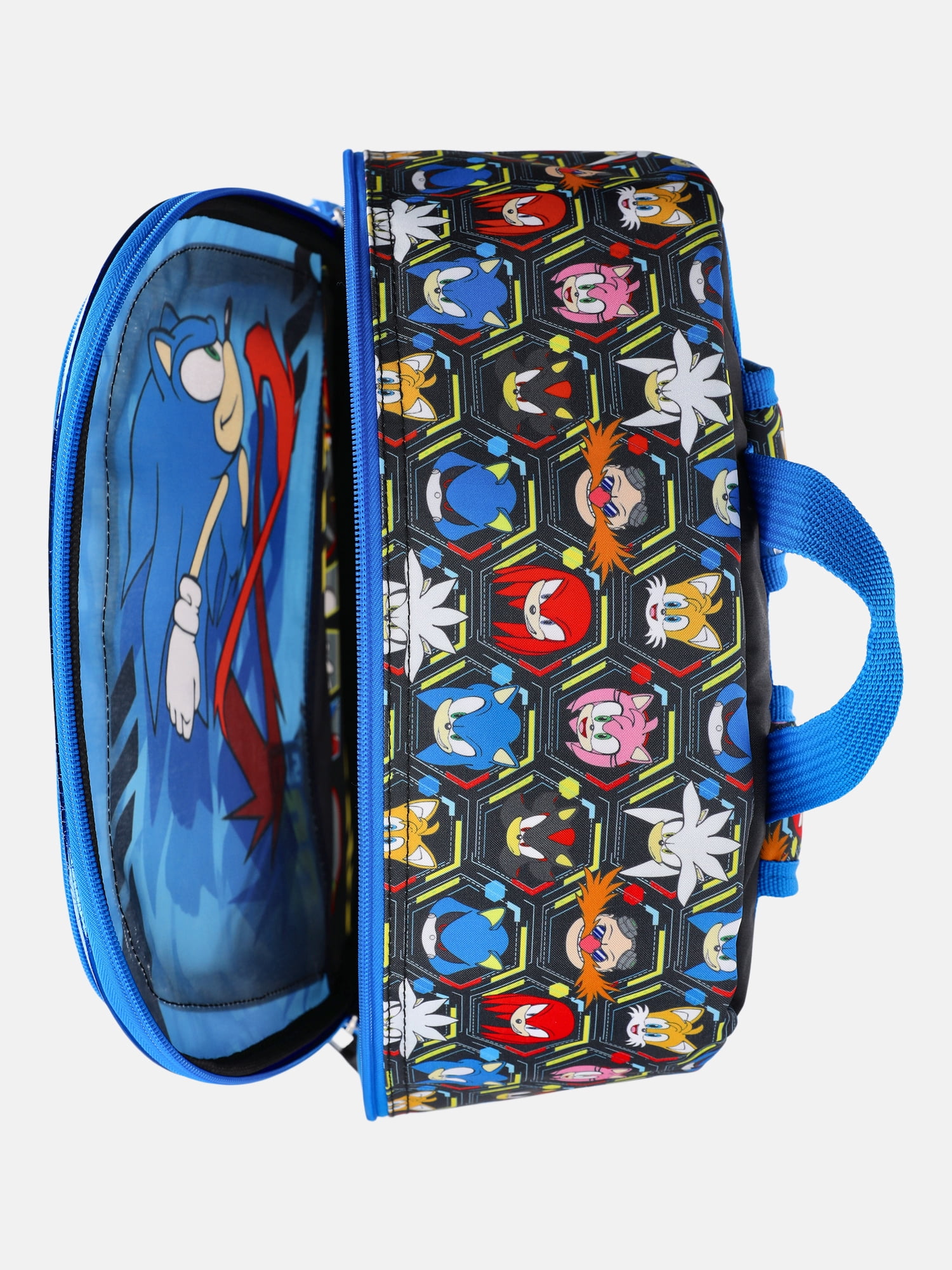 Sonic the Hedgehog 17" Backpack, Lunch Tote and Headphones Set, 3-Piece, Blue