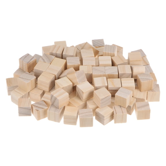 Wood Blocks for Crafts, 5/8 Inch Unfinished Wooden Cube Pine Wood Block for DIY Craft Projects, 150 Pack