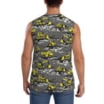 thumbnail image 4 of Haiem Men's Modern Yellow Excavator Print Tank Tops Summer Sleeveless Cut Off Workout T-Shirts Fitness Vest Athletic Undershirts-3X-Large, 4 of 8