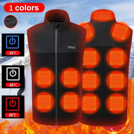 Frostluinai Heated Vest for Men Women Sleeveless Stand Collar Warm Jacket 3 Control 13 Heat Zones Heating Vests Plus Size Winter Coats with Pocket