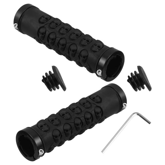 PBPBOX 2Pcs Rubber Skull Handlebar Grips for Cyclists Bicycle Handlebars Off-road Riding Stability