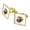 Gold, variant on Marines USMC Golden Logo on White Eagle Globe Anchor Officially Licensed Square Cufflink Set - Silver or Gold