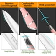 thumbnail image 4 of Kitchen Knife Set, 9-Pieces Pink Sharp Non-Stick Coated Chef Knives Block Set, Stainless Steel Knife Set for Kitchen with Sharpener for Cutting Slicing Dicing Chopping, 4 of 8