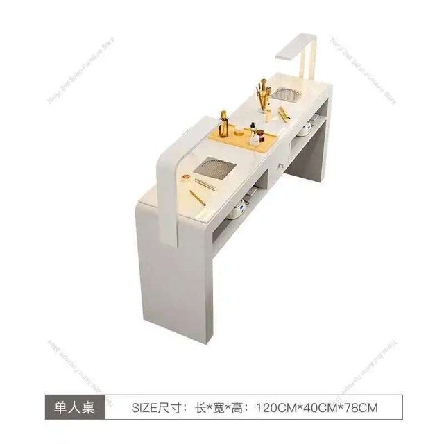Tocador multifunción para manicura, almacenamiento japonés, mesa de mármol, mesas para manicura estilo crema, muebles de salón modernos
