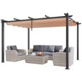 thumbnail image 1 of 10'x13' Outdoor Retractable Pergola with Sun Shade Canopy Aluminum Beige, 1 of 7