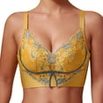 thumbnail image 2 of Ahuyic Womens Bra,Summer Plus Size Bra,Ladies Comfortable Breathable No Steel Lace Gathering Adjustment Lift Bra Womens Underwear,Yellow,S, 2 of 5