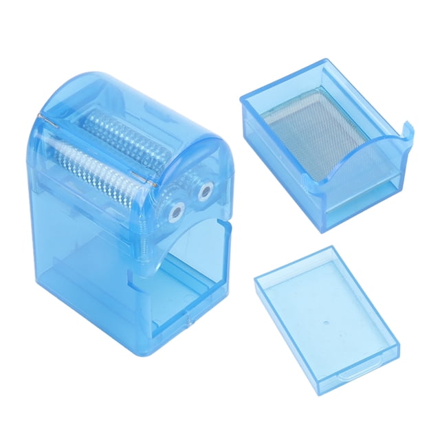 Triturador de tabaco portátil con manivela y estuche para guardar tabaco, color azul