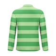 thumbnail image 5 of DDAPJ pyju Men's Striped Polo Shirt Fashion Casual Polos Long Sleeve Mesh Golf Shirts Slim Fit Stretch Collared T-shirt Green M, 5 of 6