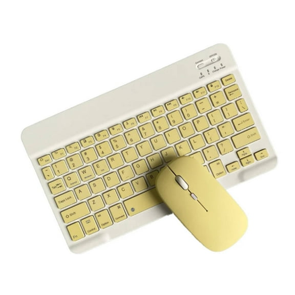 GJX Wireless Keyboard and Mouse,Efficient and Comfortable for All Tasks Keyboard and Mouse Wireless,Wide Device Compatibility Keyboard and Mouse,Yellow