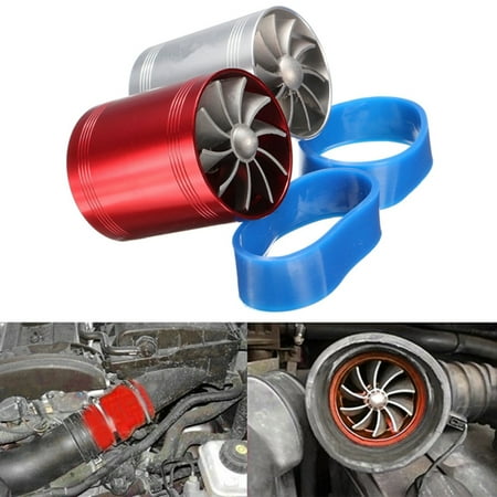 - Car Turbo Supercharger Air Intake Dual FanTurbonat Turbonator Fuel Gas Saver Aluminum Alloy Universal Vehicle SUV Van Caravan US