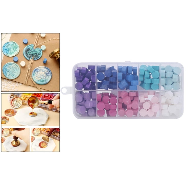 200/600 unidades de de cera de sellado octogonal letras Premium tarjetas de cera pastillas de sello franqueo decoración de 200x Multicolores Macarena Perlas de cera de sellado