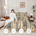 thumbnail image 4 of Manfei Boho Tribal Line Queen Comforter Set, Abstract Dot Comforter Sets Queen, Beige Black Brown, Reversible 3 Pieces, 1 Comforter and 2 Pillowcases, 4 of 6