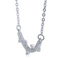 thumbnail image 2 of MDR Trading SS-NTZ325 16 & 2 in. Silver with White Cubic Zirconia Stones with Triangle Details Necklace, 2 of 2