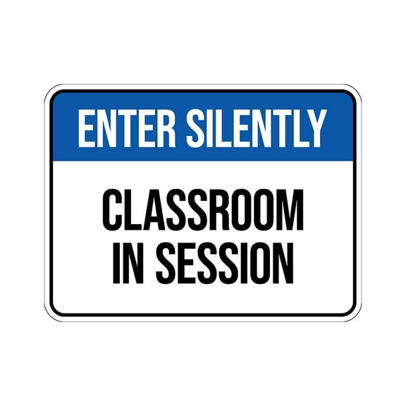 Classic Framed Plus Enter Silently: Classroom in Session Door or Wall Sign | Novelty Children Safety Signs - Small