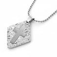 thumbnail image 3 of West Coast Jewelry Women's Cross Diamond-Shaped Steel Necklace - 24", 3 of 8