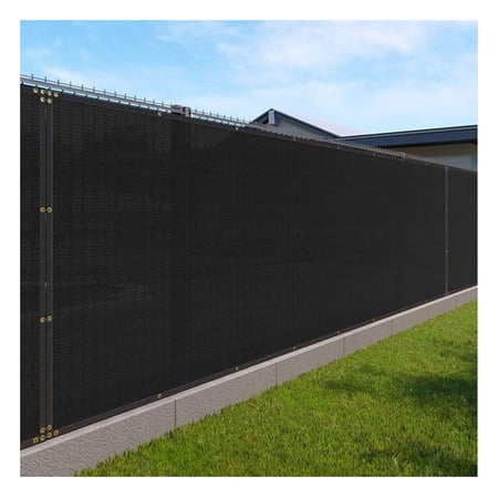 Privacy Fence Screen Heavy Duty Windscreen Fencing Mesh Fabric Shade Net Cover with Brass Grommtes for Outdoor Wall Garden Yard Pool Deck 6 x47 Black